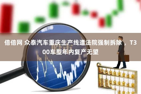 倍倍网 众泰汽车重庆生产线遭法院强制拆除 ，T300车型年内复产无望