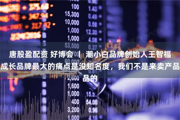 唐股盈配资 好博会 丨 潮小白品牌创始人王智福：成长品牌最大的痛点是没知名度，我们不是来卖产品的